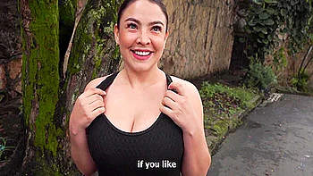 Colombian Busty Babe Gets Unexpected Proposal On The Street From A Muscular Brunette Guy