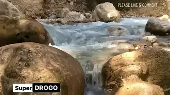 Best View POV Freckles Lesbians Tribbing in the River