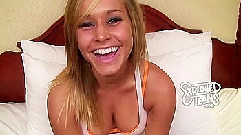 Watch This Beautiful 18 Yr Old Blond Hair Babe Take On An 8 Inch