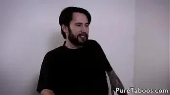 Young wife facialized in front of her husband