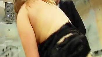 Nasty Brunette French Wife Sucks Dick In The Back Office