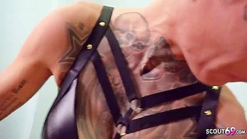 Kinky Bang With Slim German Inked Older Vicky Hundt By Large Cock Dude