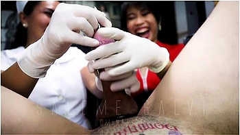 Evil Pinay Nurses Salome Salvi And Dominafire Perform Sounding And Blowjob On Unlucky Slave