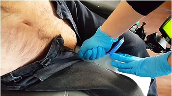 Nurse Puts Cripple Dick In Urinal To Pee