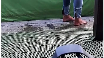 How We Make Video Desperate Pee In Jeans On Balcony In Centrum City