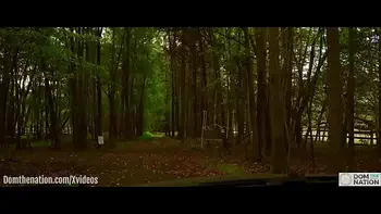 19 Year-old submissive drinks piss in woods, then crawls to the farm for her domination session