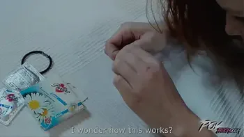 Sexy ginger girl gets cum on her red hairy pussy