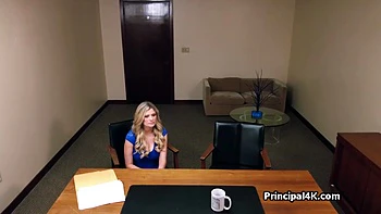 Suburban Stepmommy In Blue Dress Suck The Head Teacher