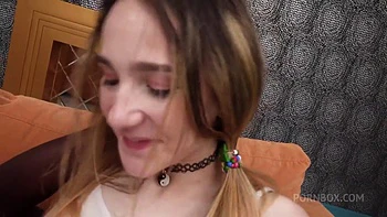 2on1 Hot 18yo teen Ellie Wain gets a hard fuck from two black