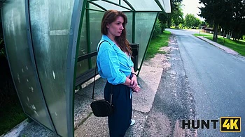 HUNT4K. Redhead babe was really shy to fuck while girlfriend was watching