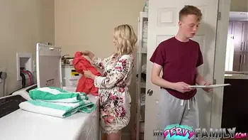 Stepmom Uses Big Natural Tits to Bribe Stepson