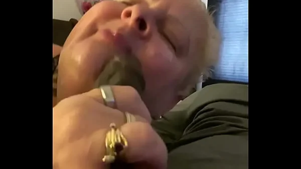 Trailer granny gumjob deepthroat 9 inch BBC facial only gags once on 9 inch cock  no teeth