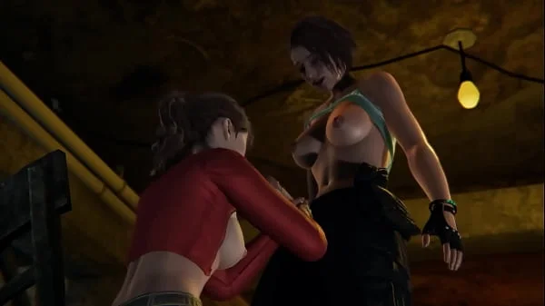 Futa Resident Evil - Claire Redfield gets creampied by Jill Valentine - 3D Porn