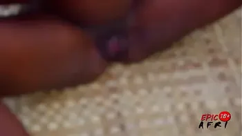 Ebony hijab slut gets solo masturbation