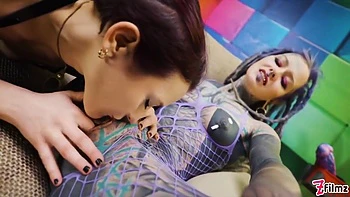 Anuskatzz Gets Double Stuffed With A Dick And A Strapon