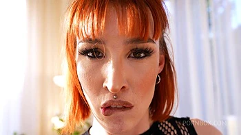 Redhead slut Pixie Pink gets a powerful anal fuck and a lot of