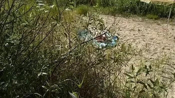 Big Dick Guy Jerks Cock Near Sunbathing Nude Beach Girl