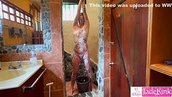 Girlfriend Bdsm Bondage Foam And Body Writing Humiliation