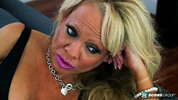 Busty Blonde MILF Bella Dea Big Tits Masturbation in Stockings