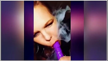 Custom Smoking Fetish With Dildo Sucking