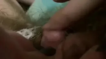 Morning Orgasm Big clit rubbing in extreme closeup super hairy pussy POV