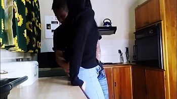 Amateur Homemade Sex: Friend Fucks MysticBella Doggy Style in Kitchen While Husband Watches