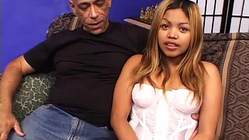 Busty Asian teen slut rides fat cock