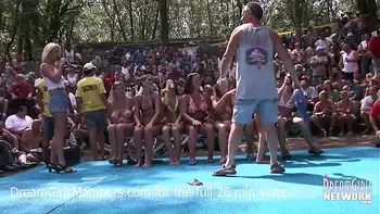 Exhibitionist Milf Wet T-shirt Contest At A Nudist Resort