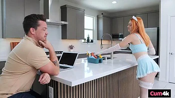 Ginger Maid Teases Fat Dick While Cleaning The House ft. Gracey Fox: Porn