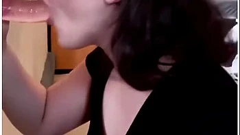 Sucking And Gagging On A Dildo