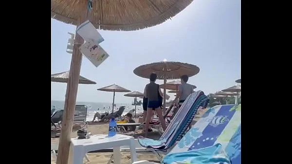 Public flashing pussy on the beach for strangers