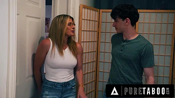 PURE TABOO Cunning Cory Chase Blocks Stepson At Door While Husband Fucks His Naive GF Leana Lovings