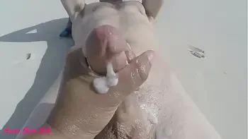 Nude Beach Handjob from Asian Good Girl