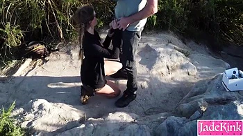 Admin Kink - Cute Blonde Girl Blowjob, Fucking And Facial Outdoor Near Beach