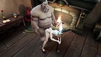 Sexy Witch with Silver Hair Take Ogre Dick From Behind - Warcraft Porn Parody