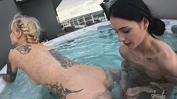 Cute girls spread legs and moan with pleasure passionately