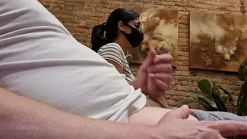 My God, I pull my dick out in the doctor's waiting room! A rich Latina comes in, sits down next to me. I take my cock out and start jerking off slowly. I pull out her tits and wiggle them to see how they bounce. She gets all the cum out of me.