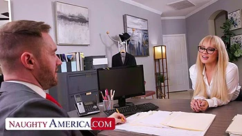 Hot blonde boss Jessica Ryan wants to play with your pickle and balls