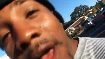 Blonde with tiny tits blows black guy