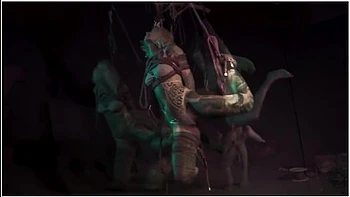 Shibari Hook Suspension - Tattoo Couple Bondage In The Air