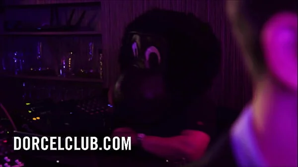 Clea Gaultier is playing with 2 guys in the bathroom of a night club
