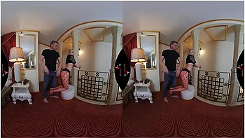 Submissive Marilyn Fucked In Crotchless Fishnets With Petite Blonde