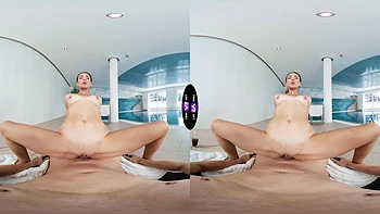 Glam ukrainian teen Vixi Rafi gets her shaved pussy stuffed in vr