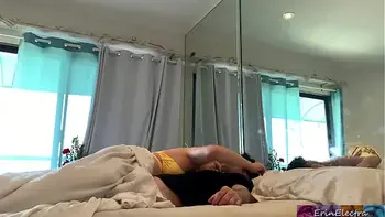 Stepmom and stepson have to share a bed