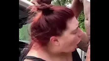 Bbw taking dick outside