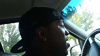 Brunette exposed her pussy to black guys tongue