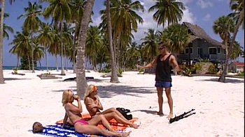 Judit and Monica Moore Topless on the Beach before a Man Fucks Her Ass - Private Porn Sex Videos