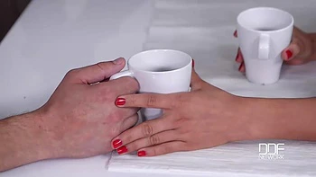 Upside Down: Hot-Blooded Brunette Babe Sucks Cock in Kitchen