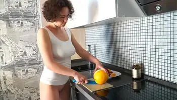 Hot Horny MILF takes a bath and does housework with a naked cunt!