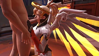 Mercy blowjob. Overwatch parody